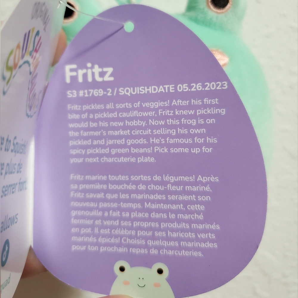 NWT Fritz, The Frog Squishmallows Clip - Picture 6 of 7